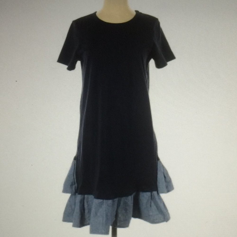 Clu Too Ruffle Blue Dress Small - Picture 7 of 7